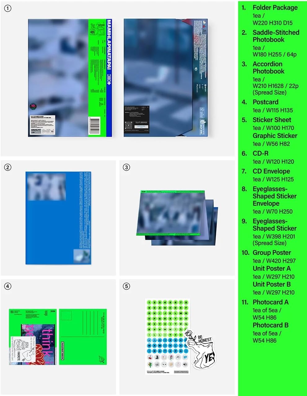ILLIT MAMIHLAPINATAPAI 4th Mini Album [IT'S ME Ver.] Photobook + CD + 2Photocard + Postcard + Sticker + 3Poster (It's Me)