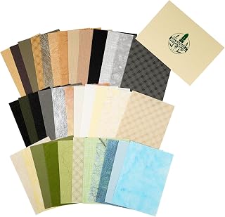 Moriquill 36PCS Vintage Textured Paper Set – Retro Scrapbook Paper Kit with Envelope for Junk Journaling Collage Journal Supplies DIY Crafts Decorative Sheets 4.1 x 5.8 in