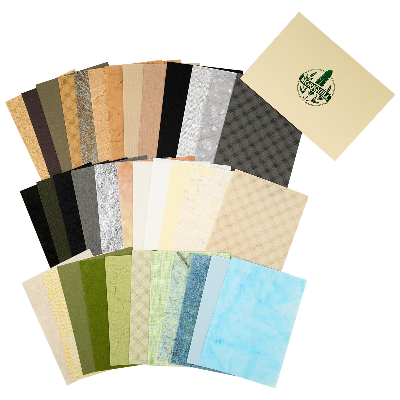 Moriquill 36PCS Vintage Textured Paper Set – Retro Scrapbook Paper Kit with Envelope for Junk Journaling Collage Journal Supplies DIY Crafts Decorative Sheets 4.1 x 5.8 in