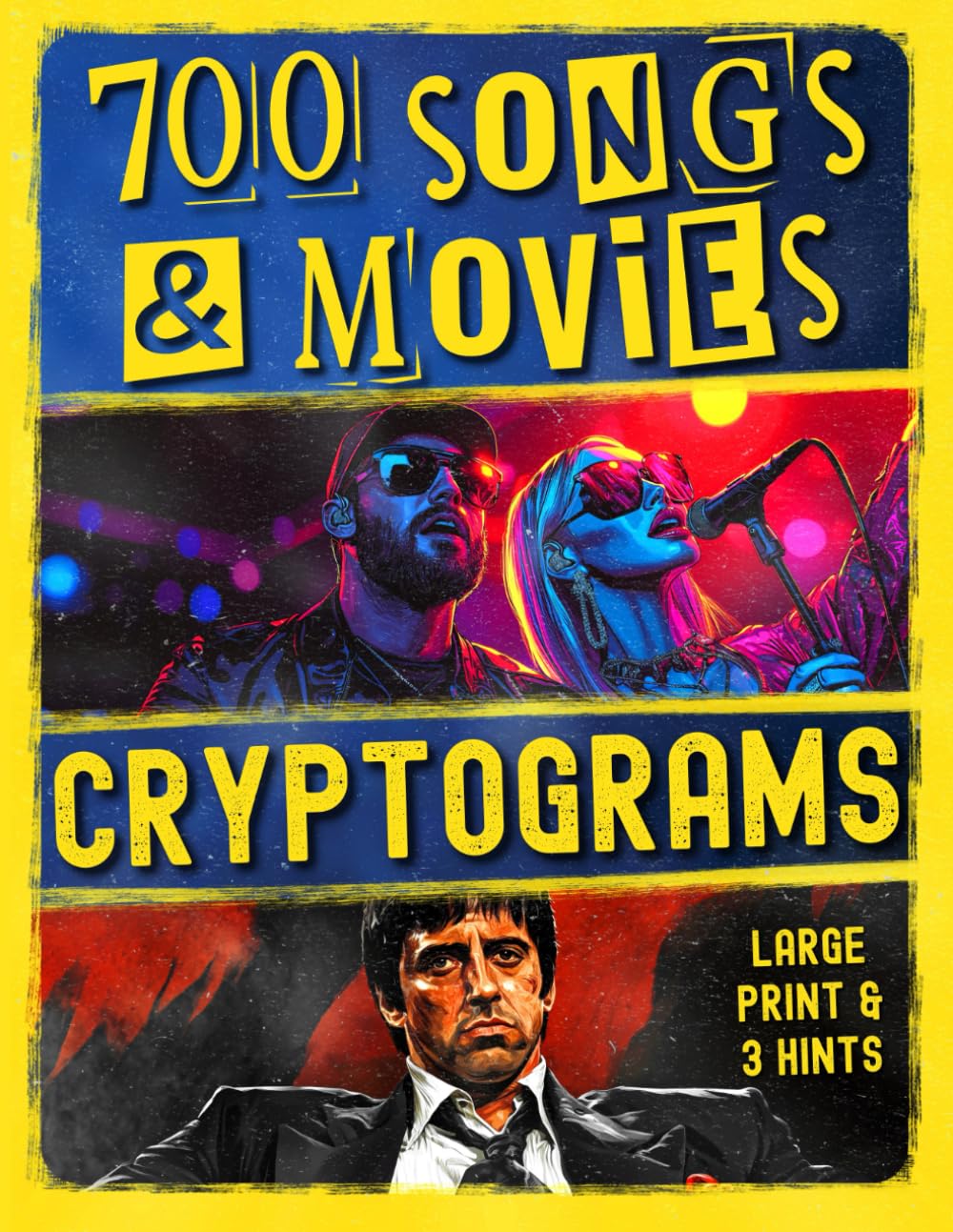 Songs & Movies Cryptogram Puzzles For Adults: Decode 700 Ciphered Large Print Music & Movie Cryptoquotes To Challenge Your Mind
