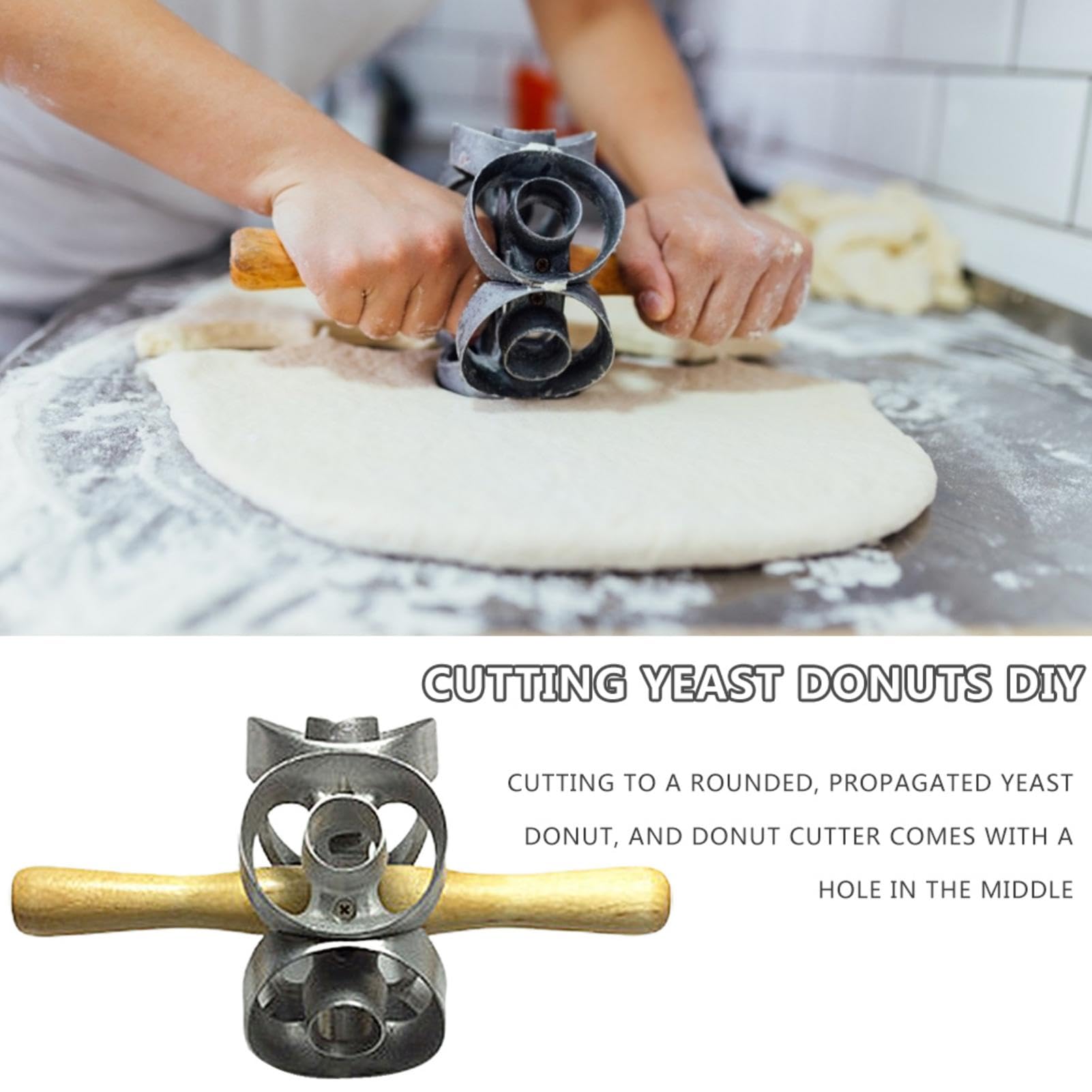 Taglierina a rullo per ciambelle, rotante, in acciaio, per pasticceria, utensile da cucina, altamente efficiente per pasticceria
