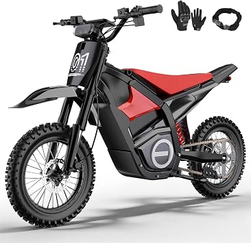 Electric Dirt Bike for Adults Teens,4500W Peak Motor, 48V/23Ah Battery, 37 MPH, 100Miles, Full Suspension Electric Motorcycle, 35% Slope, Dual Hydraulic Brakes, 16" All-Terrain Off-Road EBike