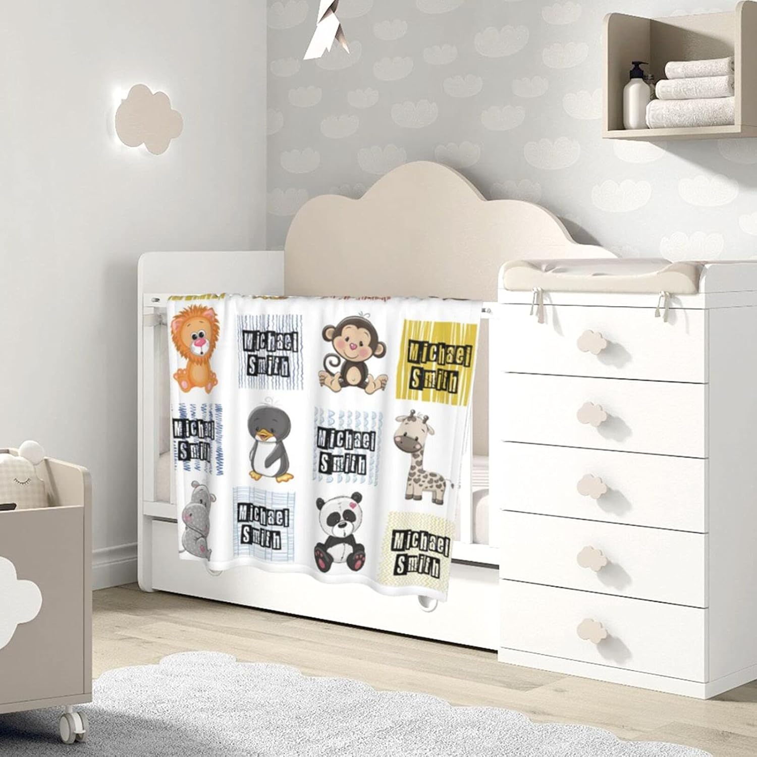 J&SBGFT Manta Personalizada Para Bebé Niña, Manta De Bebé Personalizada