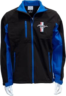 Ford Mustang Softshell Windproof Work Jacket – Blue & Black – Zip Up