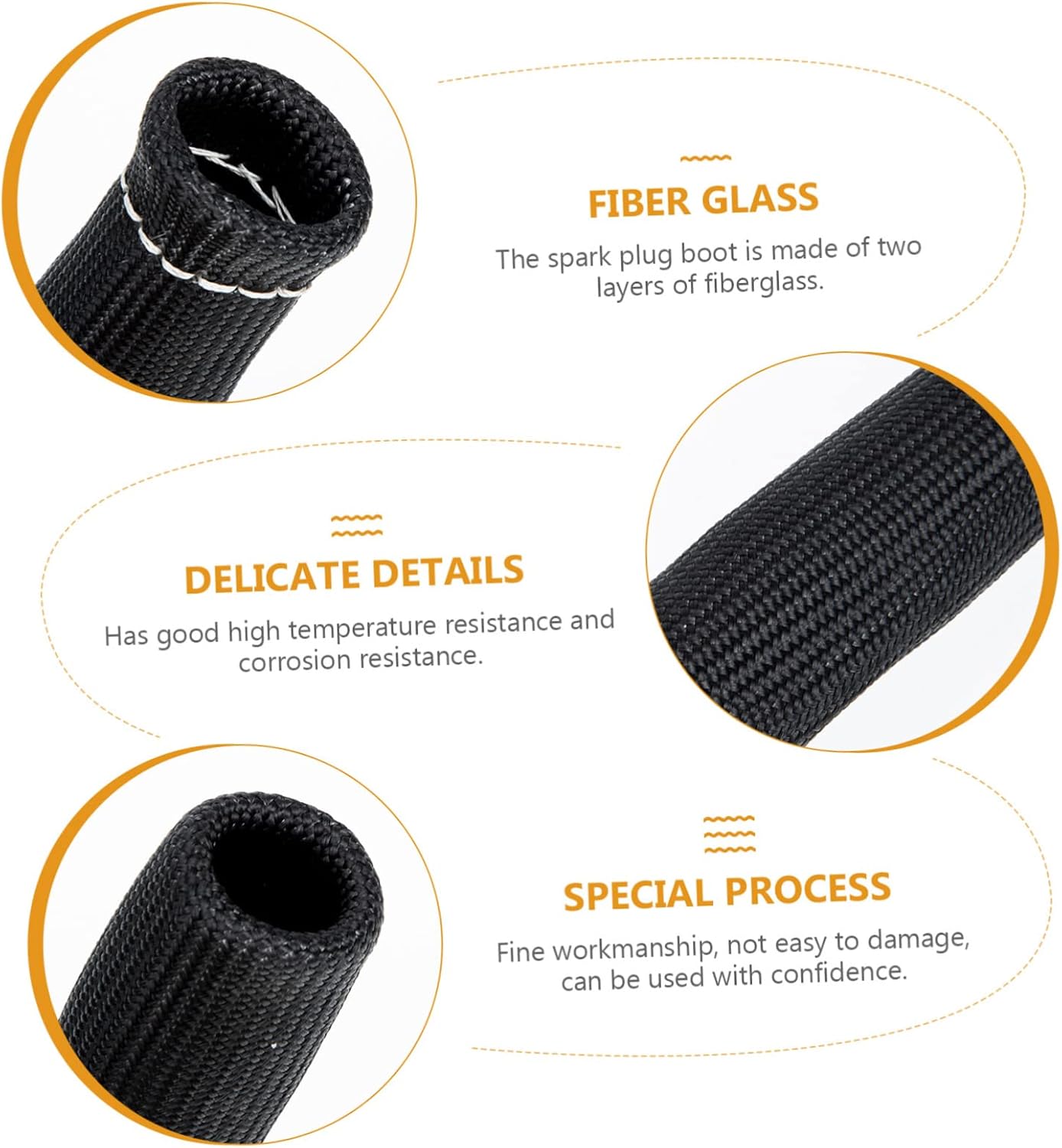 Ciieeo Spark Plug Wire Cover 8 Pack Heat Shield Tube for Exhaust Spark Plug Boot Wire Heat Shield Car Part Thermal Insulator Sleeve