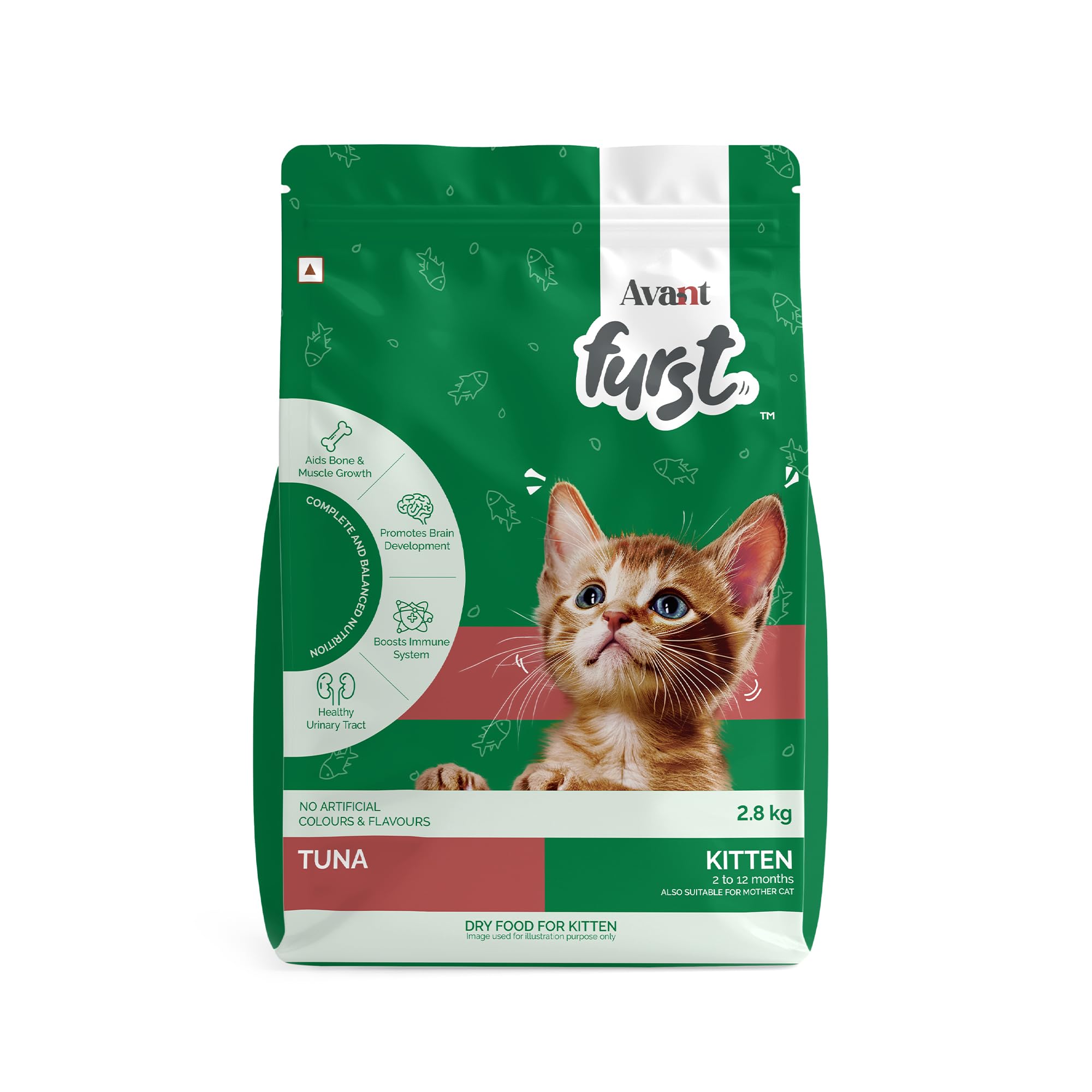 Kitten Dry Cat Food with Tuna Fish Flavor | Dry Kitten Food for 2–12 Months | No Artificial Additives | 2.8 kg-image-1