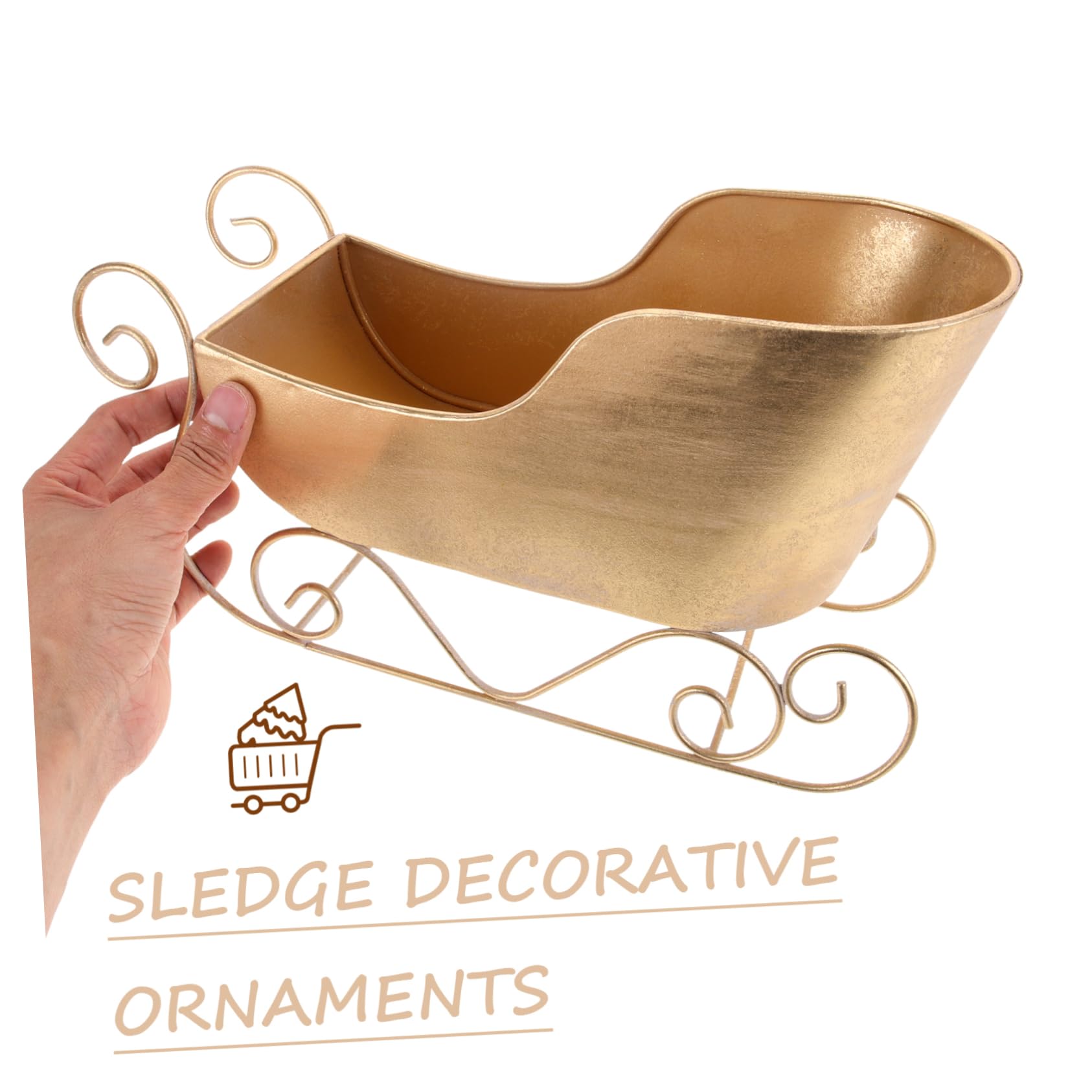 Adorno Navideño De Trineo Pequeño De Hierro, Decoración Navideña Ligera y Compacta para Árbol y Fiestas, Mini Modelo Coleccionable para Escritorio y Fondo Fotográfico