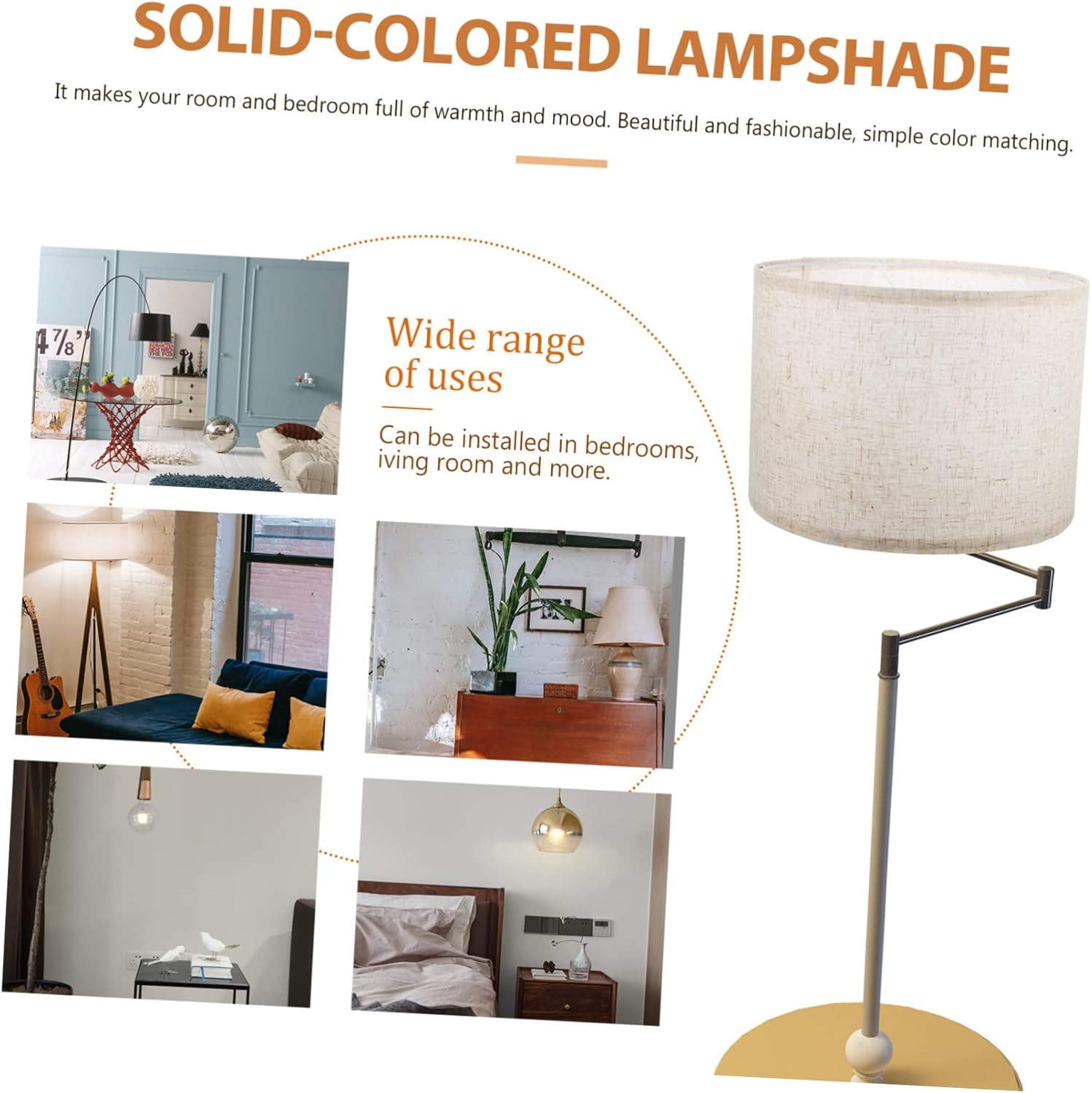 DOITOOL Linen Lamp Shade Small Lampshade for Desk Lamp Ceiling Home Use Fabric Light Cover