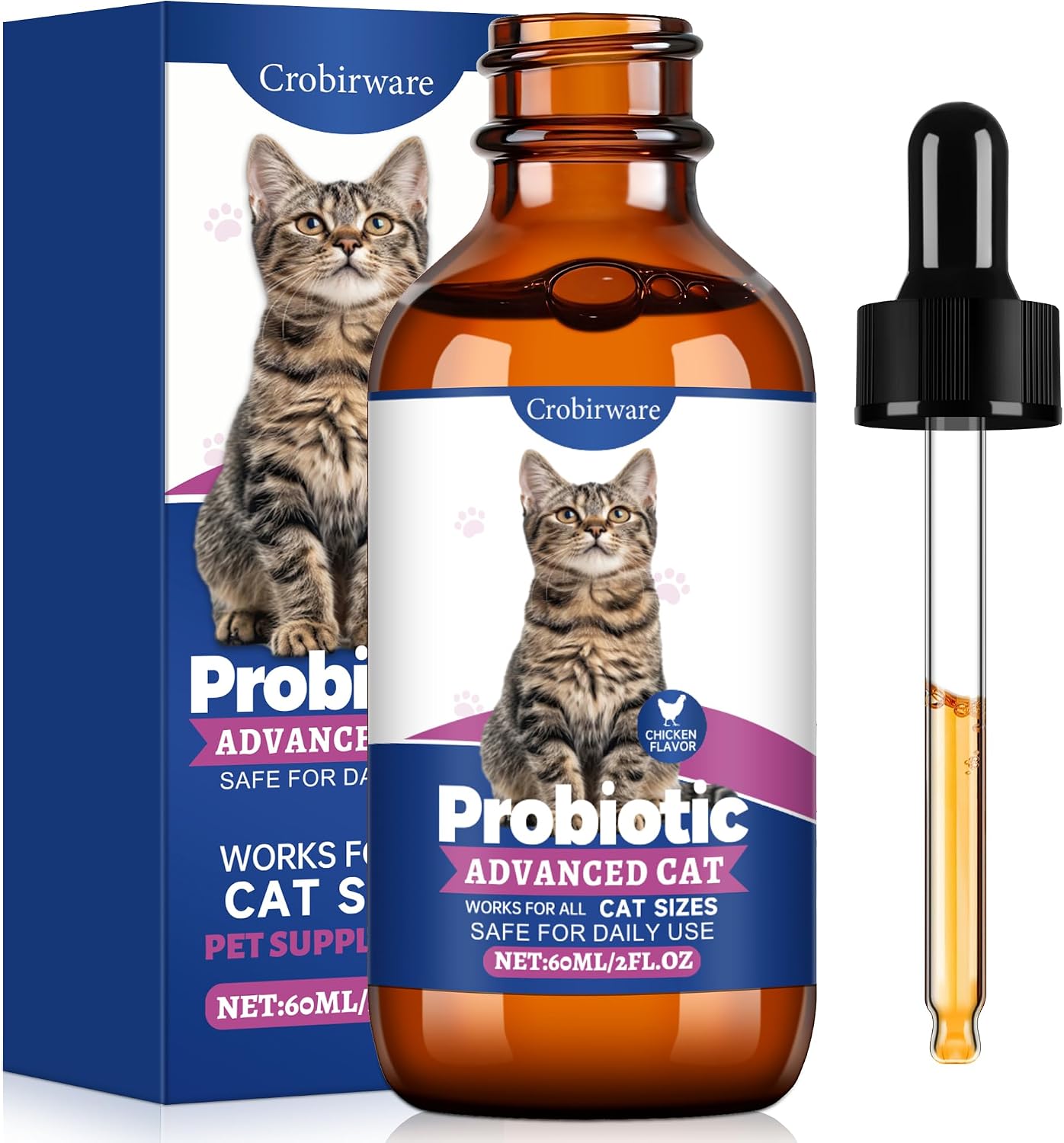 Amazon.com : Crobirware Liquid Probiotics for Cats with Prebiotics ...