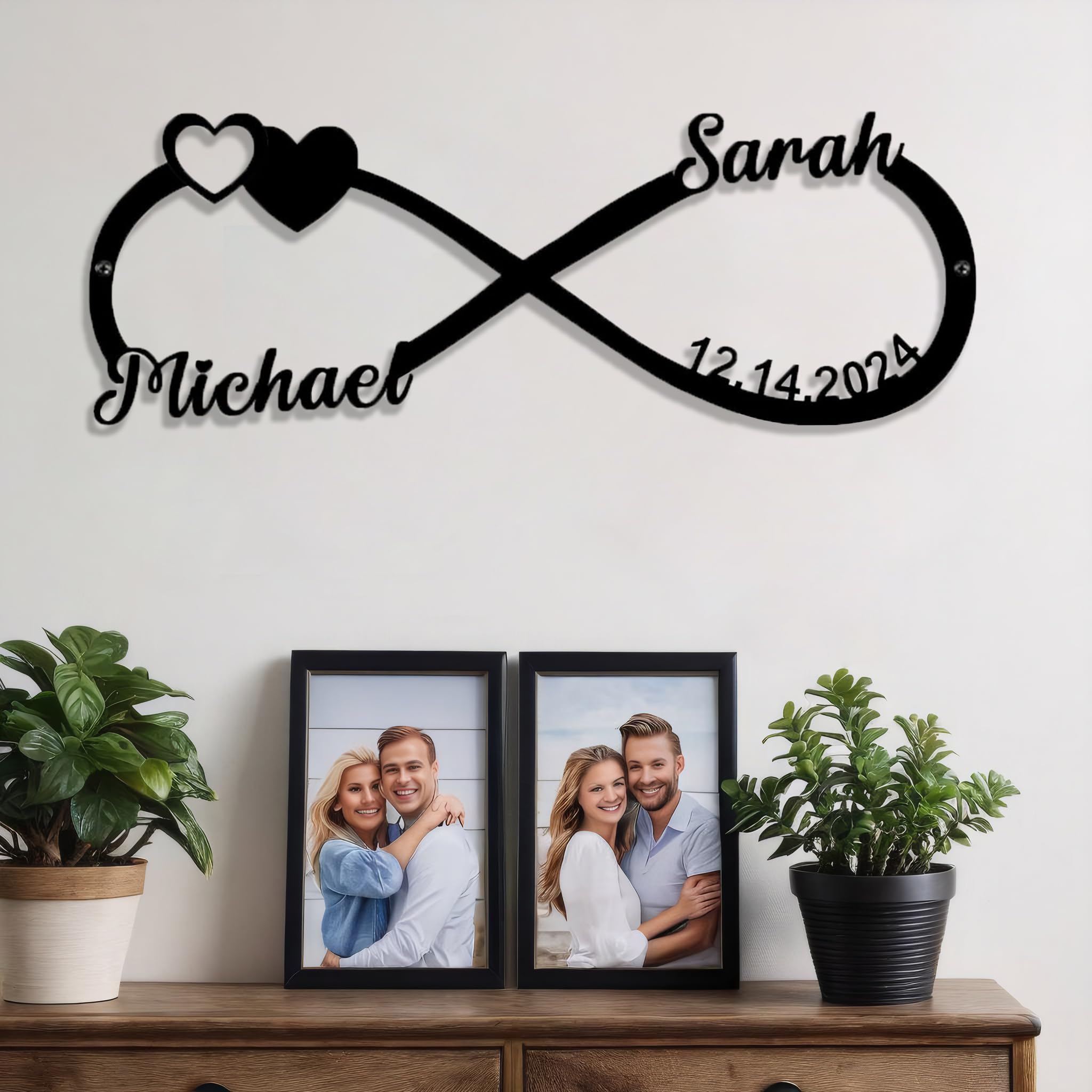Personalized Infinity Wedding Gifts for Couples 2024 - Metal Name Signs with Couple's Initials, Perfect Engagement or Anniversary Present, Unique Valentine's Day Gift for Newlyweds