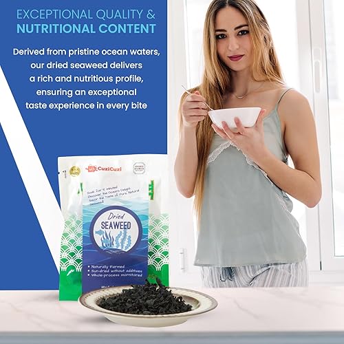 Miniatura 4 de CuziCuzi Paquete de 20 paquetes individuales de algas secas prémium de 0.71 onzas (0.71 oz), ideales para ensaladas, sopas y aperitivos, de origen