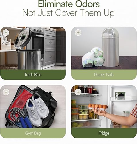 Vista 3 de Odor Magic - Desodorizador de nevera de carbón activado, mejor que el bicarbonato de sodio, desodorante de cocina y ambientador para botes