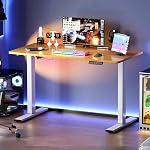 SogesHome Height Adjustable Electric Standing Desk, 63 x 24 Inches Ergonomic Sit Stand Up Desk with Memory Preset Controller,Large Computer Desk Home Office Desk (Vintage Brown)
