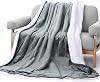 Electric Heated Blanket Soft Flannel Oversized 130 x 180cm with 6 Heating Settings & 6 Hours Auto-Off Timer & Overheating Protection, Machine Washable, Home Office Use - Grey
