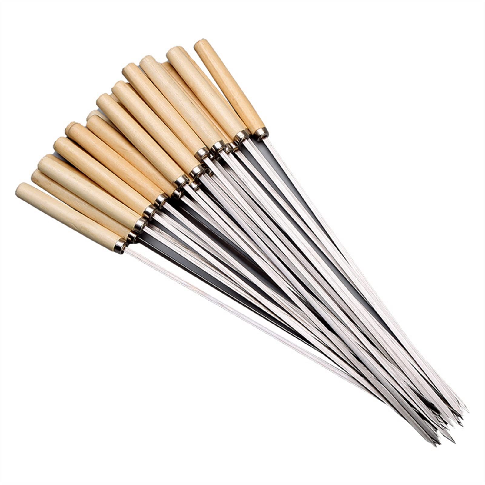 HMTE Spiedini per Barbecue Griglia Riutilizzabile Spiedini in Acciaio Inossidabile Shish Kebab Barbecue Campeggio Forchette Piatte Gadget Accessori da Cucina Strumenti (Color : 5pcs) (5pcs)
