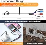 4 in 2 Multi Fast Charging Cable 2Pack 1.8M/6FT 6 in 1 Quick Charge Cord USB A/USB C to Type C+Micro USB+2 IP Connectors Universal Nylon Braided Charger Cable for Multiple Devices