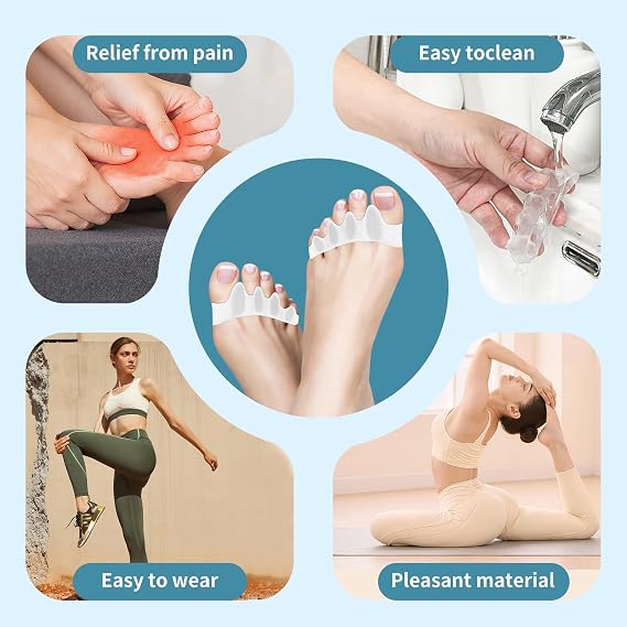 SUNFATT Toe Separator,Gel Toe Spacers for Overlapping Toes