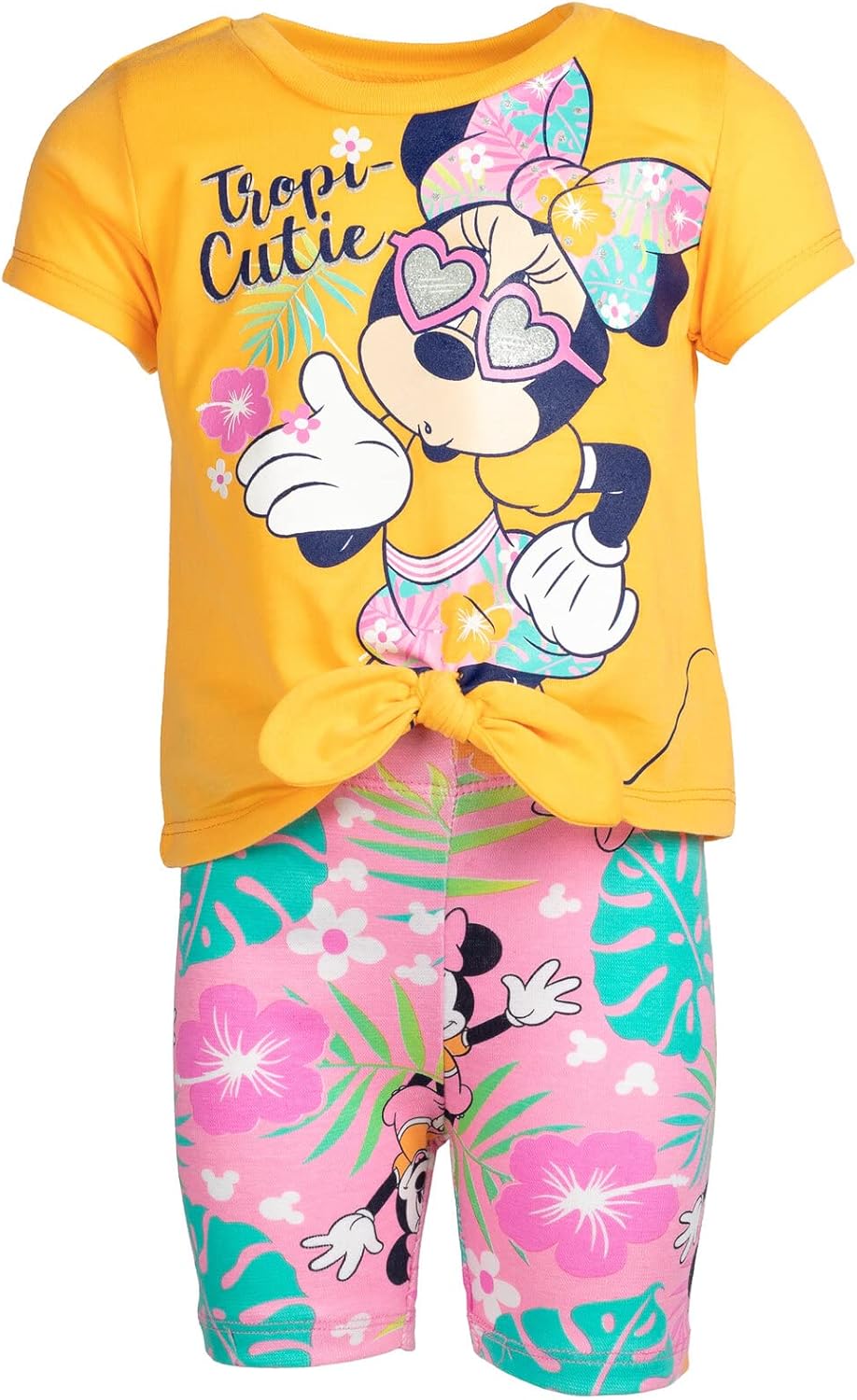 Disney Mickey Mouse Minnie Mouse T-Shirt and Shorts Outfit Set Toddler to Big Kid