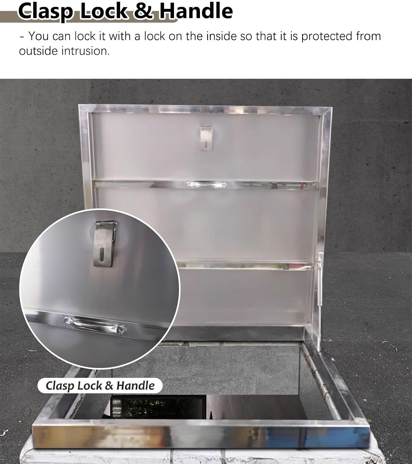 Roof Hatch 30 X 36/36 X 48/24 X 24 Inch Roof Escape Hatch, 304 Stainless Steel Roof Hatch Anti Theft Door, Skylight Lid with Roof Access Hatch Handle(36x36in - 91.4x91.4cm)