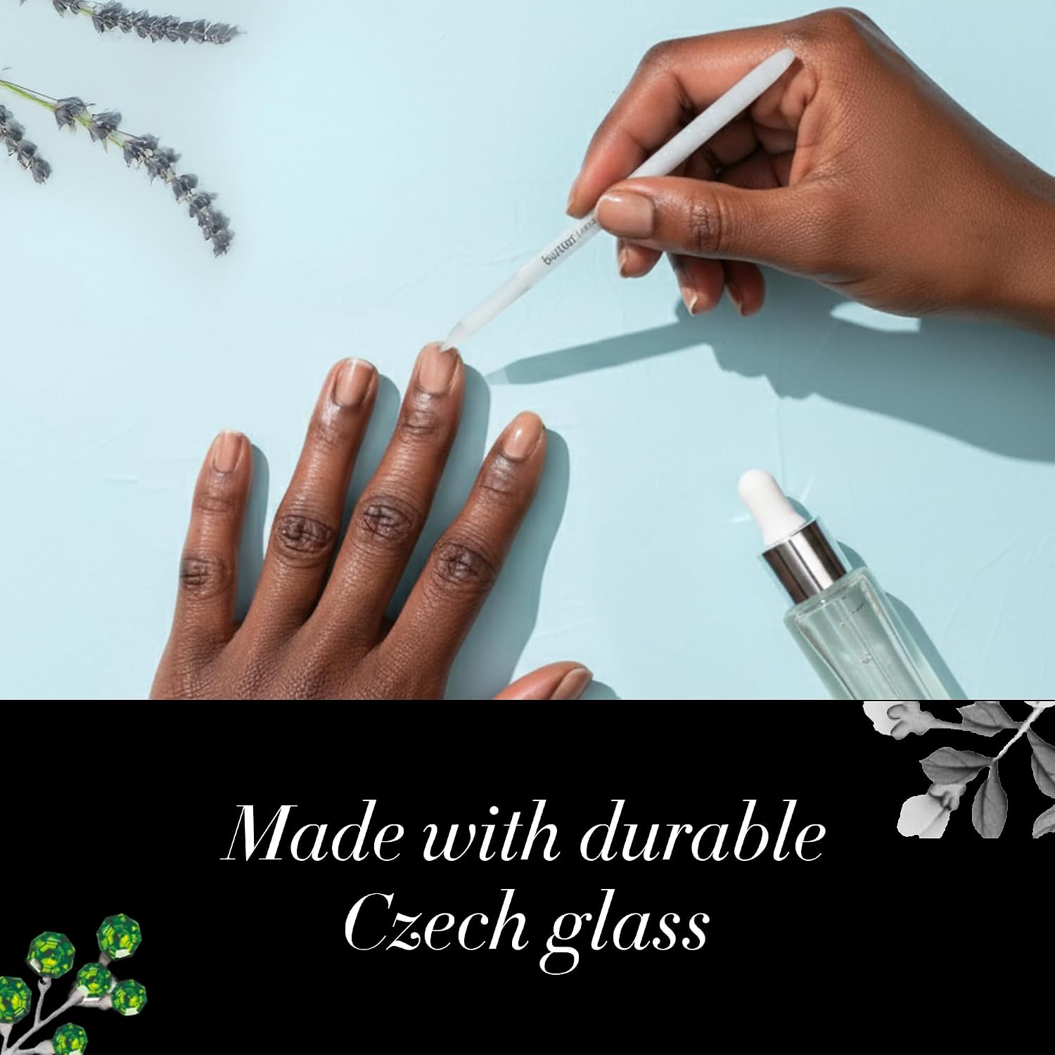 butter London Glass Cuticle Pusher, Signature Glass Collection - Professional Cuticle Pushers & Scraper for Natural Nails - Salon Quality Manicure Pedicure Tool & Products for Fingernails & Toenails