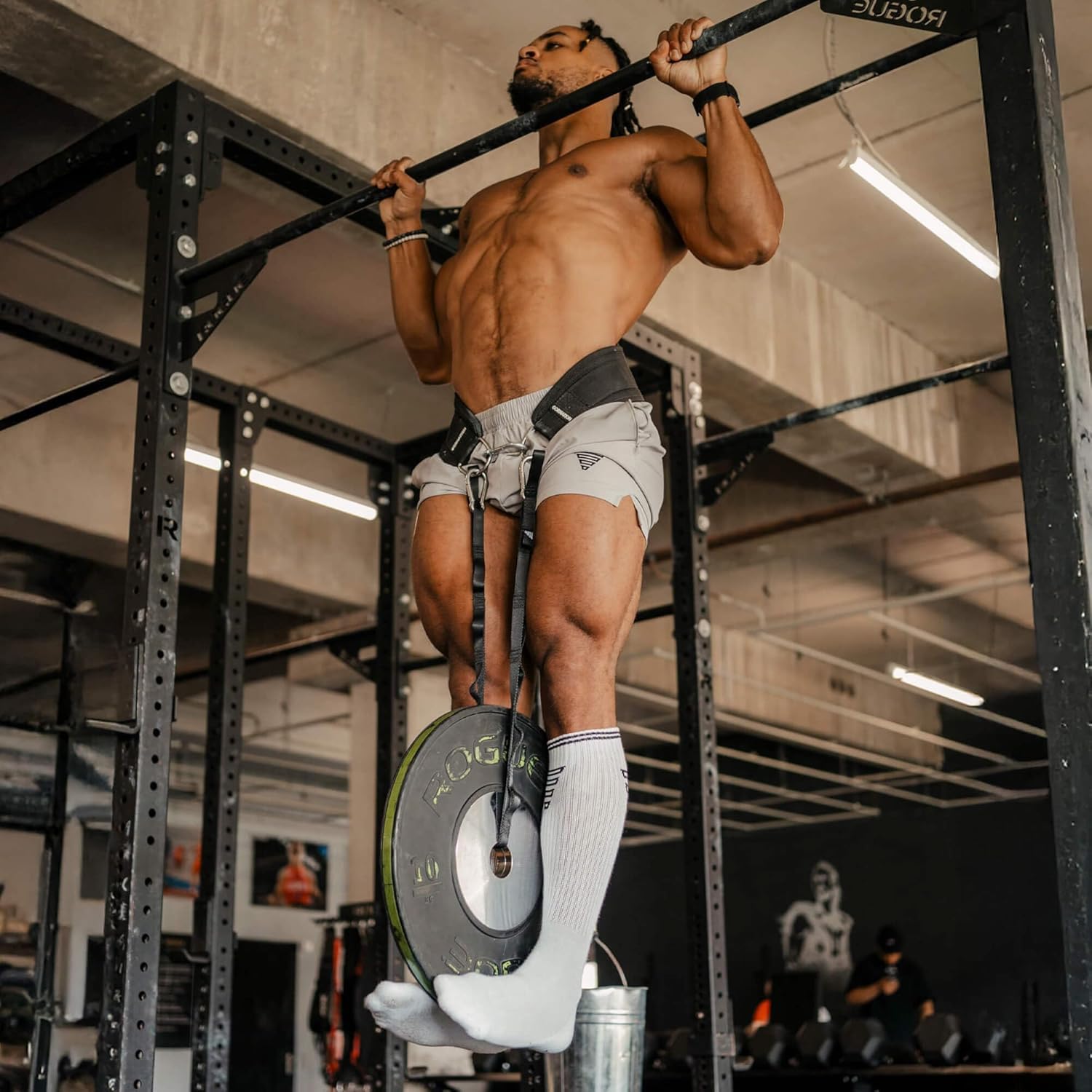 GORNATION Cintura Zavorra per Solevamento di Pesi, Cintura per Palestra, Cintura Bodybuilding capacità di Carico Fino a 1000 kg, Fissaggio con Catena o Corda, per Calisthenics, Fitness e Powerlifting