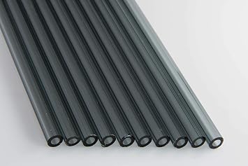 COE 33 Boro Tubing 10 Clear Black 8mm Borosilicate Tubing 12"