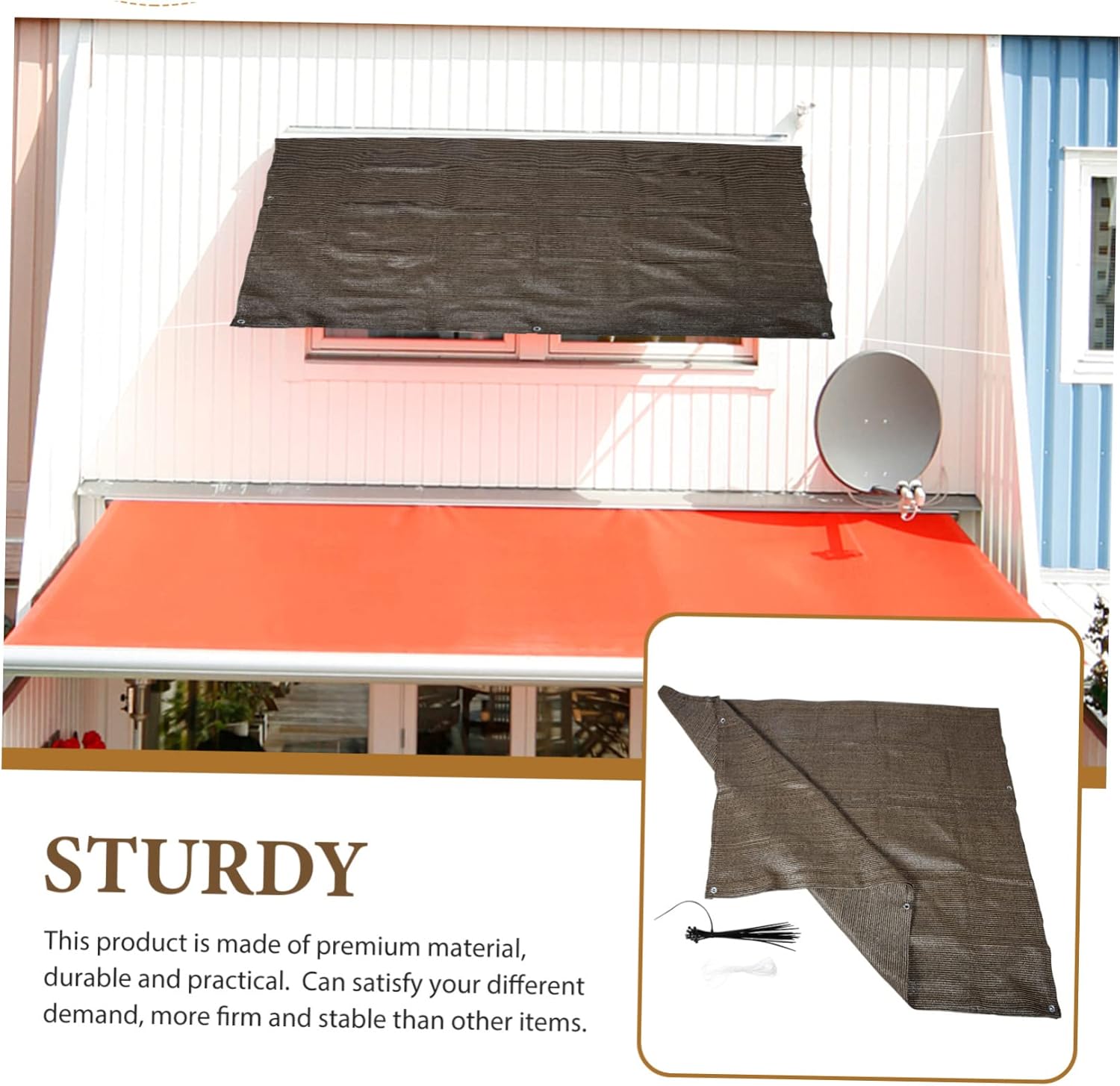 Mikikit Outdoor Shade Cloth Sunshade Netting Shade Mesh for Garden Balcony Patio Breathable Hdpe Material for Summer Comfort and Plant Protection