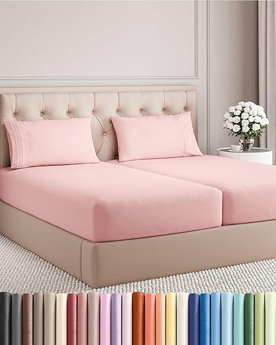 Juego de sábanas de 5 piezas talla Split King, cómodas, transpirables y refrescantes, de hotel, unisex, con esquinas tipo bolsillos profundos, de 33