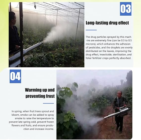 Pulse Jet Thermal Fogger, 15L Professional Portable Fogging Machine with 360 Spray, Ideal for Agricultural Use