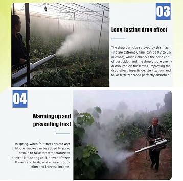 Pulse Jet Thermal Fogger, 15L Professional Portable Fogging Machine with 360 Spray, Ideal for Agricultural Use