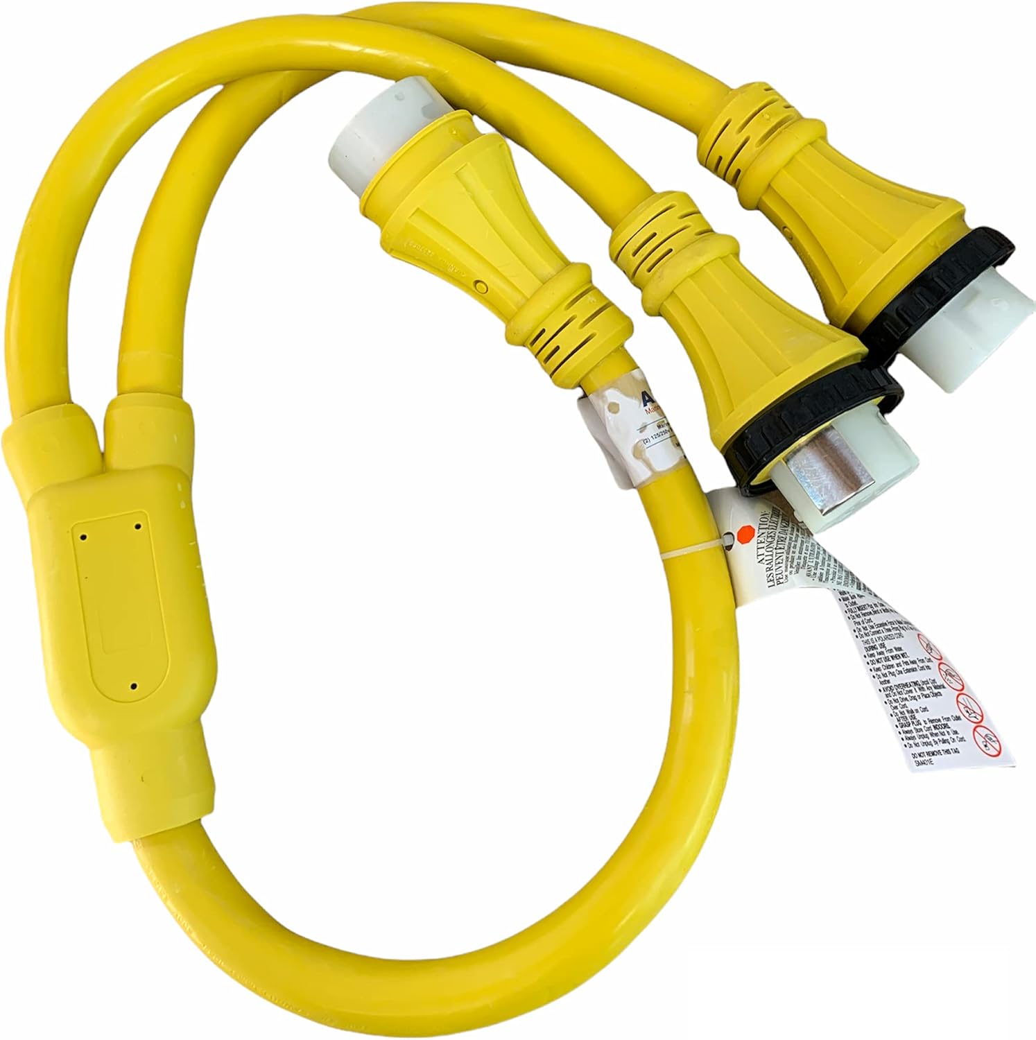 Amp Up Marine & RV Cords 125/250v 50 amp Male x (2) 125/250v 50a Female Marine Y Splitter Boat Shore Power Adapter : Sports & Outdoors
