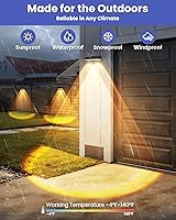 Vista 5 de Solar Fence Lights Outdoor, 10 Pack Warm/Neutual/Cool White Fence Lights Solar Powered with 2 LED, IP65 Waterproof, Deck Lighting for Backyard