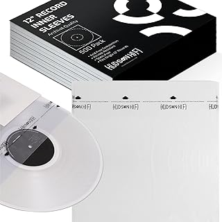 Hudson Hi-Fi Anti-Static Vinyl Record Inner Sleeves - Protective Vinyl Record Inner Sleeve 500 Pack - Protect Your LP Albums from Scratches, Dust & Dirt - Acid-Free Rice Paper Interior Disc Covers