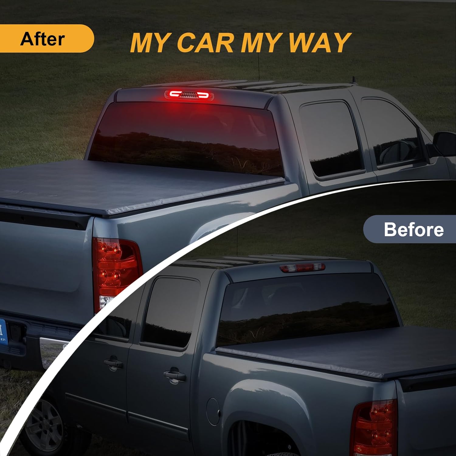 LED 3rd Third Brake Light Replacement for Sierra/Silverado 1500 2500 3500 & HD 2007-2013, H3T 2009-2010, Center High Mount Stop Lamp with Sealing Gasket-Clear