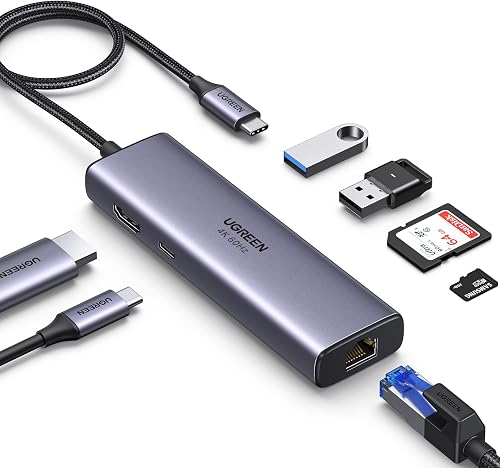 UGREEN Revodok 107 Hub USB C Ethernet Gigabit HDMI 4K 60H…