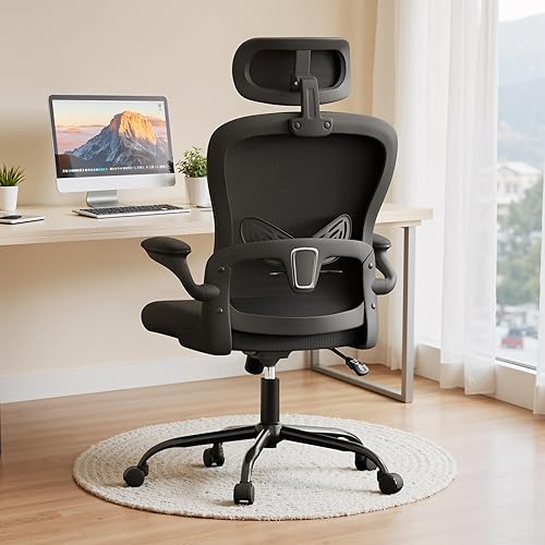 Miniatura 7 de Furmax Silla de oficina ergonómica ejecutiva con respaldo alto para computadora con reposacabezas 3D, reposabrazos de apoyo lumbar ajustables para