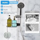 Shower Soap Holder without Drilling, 2 x Stainless Steel Shower Shampoo Holder, Shower Holder, Black Shower Shelf, Hanging Soap Bar, Shower Gel Holder for 18-27 mm Rail - 3