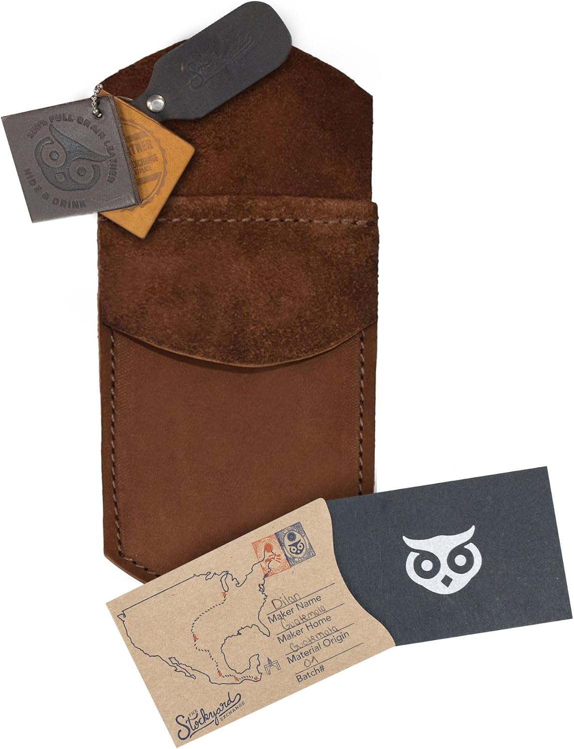 Hide & Drink, Pocket Protector, Pencil Pouch, Pen Holder for Shirt Pockets, Lab Coats, Backpacks, Office & Work Essentials, Full Grain Leather, Handmade, Swayze Suede image 5