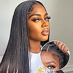 6x4 HD Lace Wear and Go Glueless Wig Human Hair Pre-Plucked, Pre-Cut Lace Glueless Wigs, No Glue Lace Front Closure Wig Straight, 200% Density, 24 inch