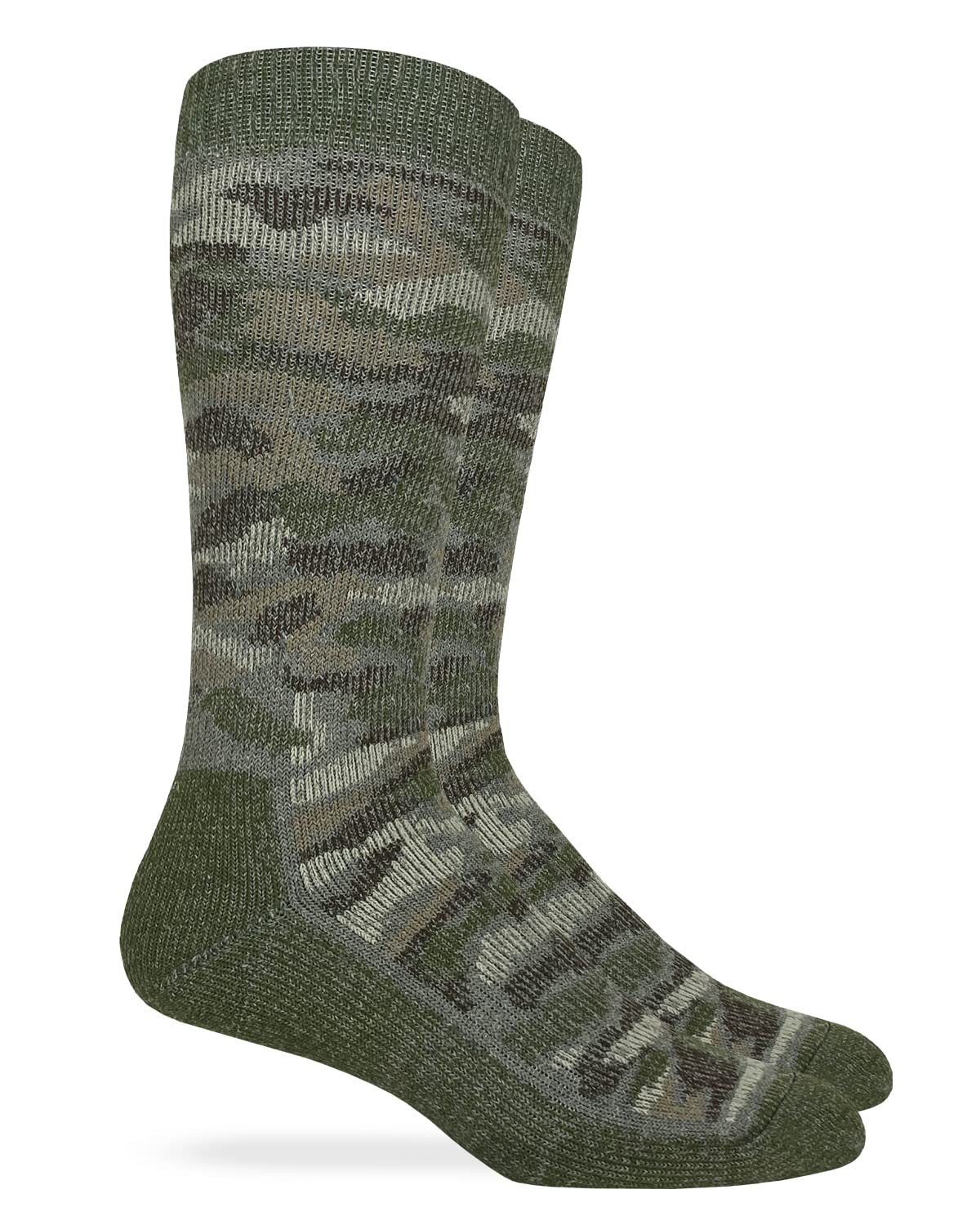 REALTREE Men's Camo Merino Wool Blend Select Socks, Green Camo, Medium