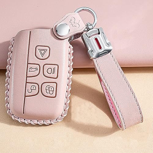 Miniatura 9 de SANRILY Funda para llavero Land Rover Discovery LR2 para Range Rover Sport para Jaguar XF con control remoto sin llave, protector de llave de piel