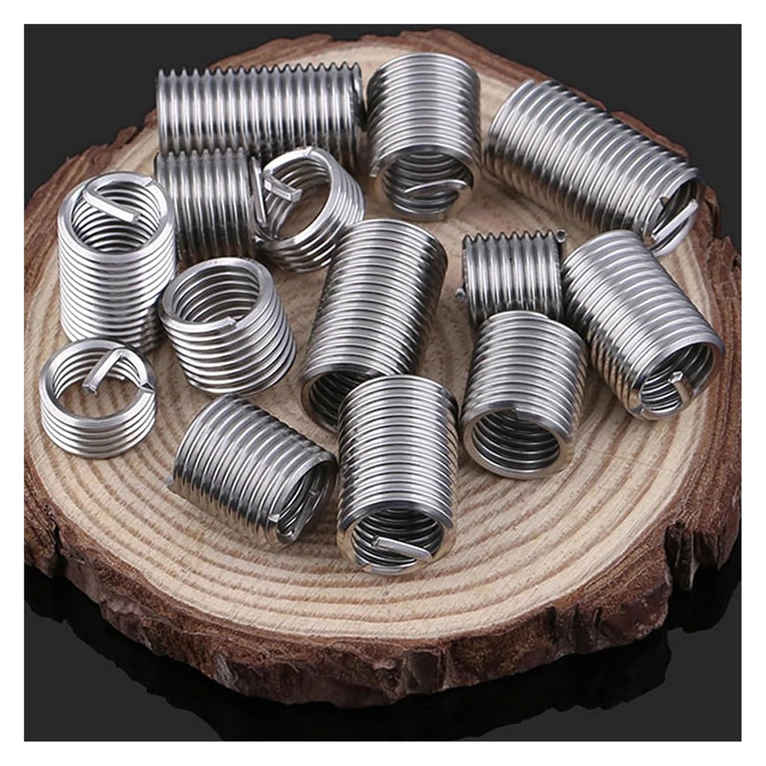 2Pcs 304 Stainless Steel Screw Tooth Thread Repair Sleeve Wire Protective Coiled Helical Sleeve M1.6 M2 M3 M4 M5 M6~M24 Thread Insert(Size:M5X0.8_D3)
