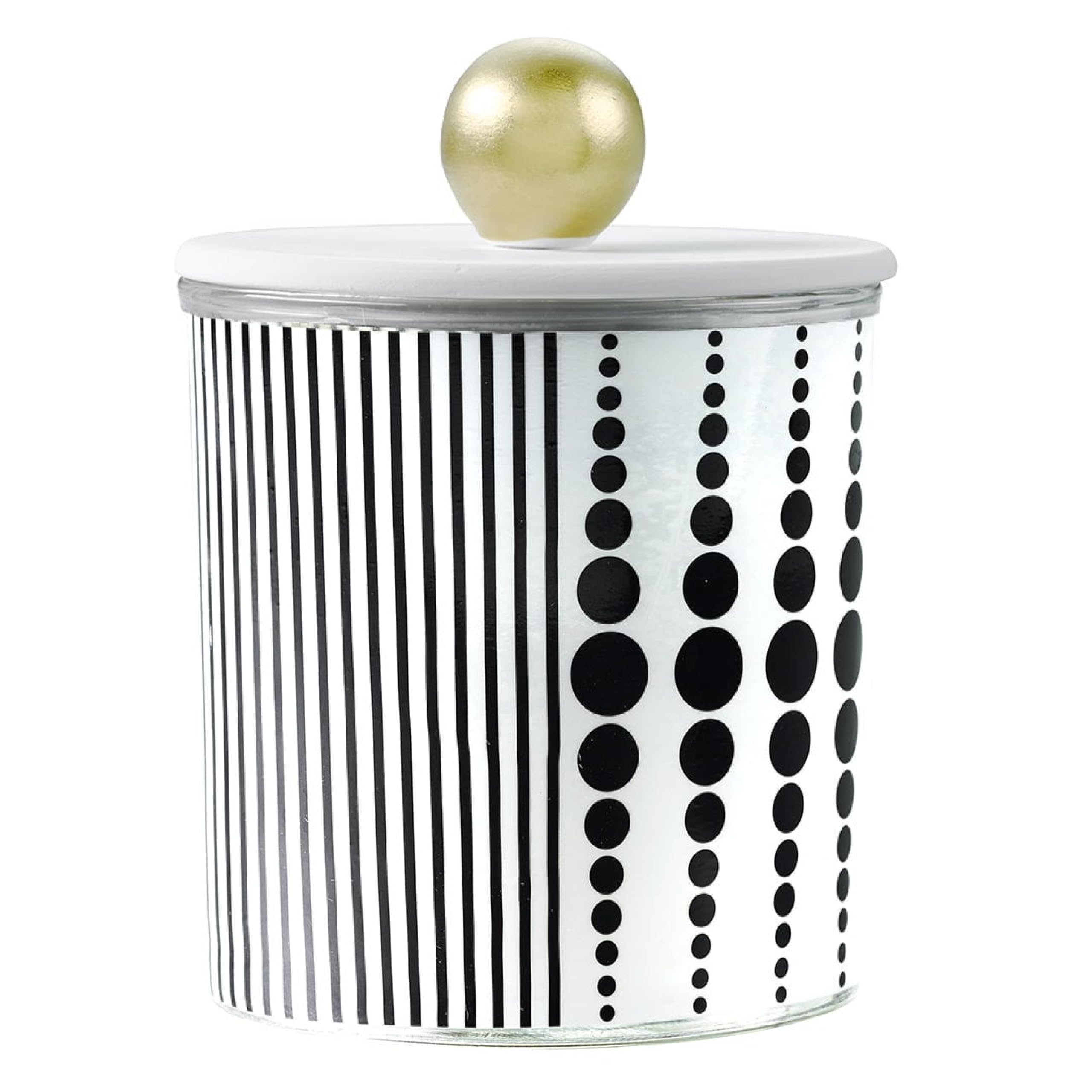 PartyLite White Clove Monochrome Jar Candle – Modern Black & White Design, Mandarin, Matcha, Shiso Leaf, White Clove, Amber & Hazelnut Wood Scent, 40-60 Hours Burn Time