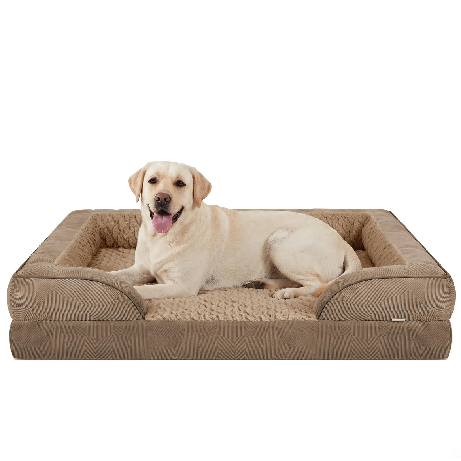 JOEJOY Orthopedic Dog Bed for Large Dogs, 114 x 81 x 17 cm, Memory Foam Dog Basket, Washable and Waterproof, Egg Carton Foam, Orthopedic Dog Bed, Removable
