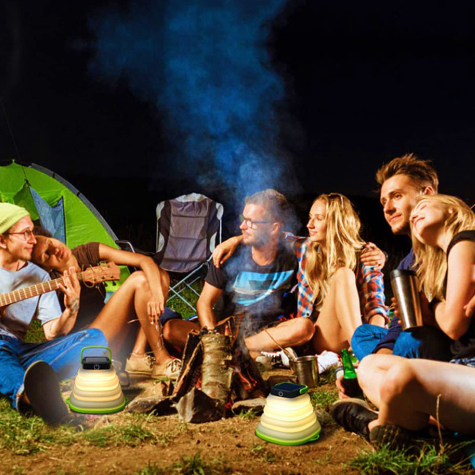 Flatware Linterna LED para Acampar Recargable, Linterna con energía Solar, Luces de Emergencia USB Plegables con 3 Modos para Acampar, IR de excursión, Tienda de campaña