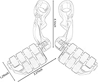Vista 7 de Estriberas cortas en ángulo para autopista, reposapiés para Touring Street Glide Road Glide Road King Electra Glide con protector de motor de 1.25