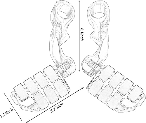 Miniatura 7 de Estriberas cortas en ángulo para autopista, reposapiés para Touring Street Glide Road Glide Road King Electra Glide con protector de motor de 1.25