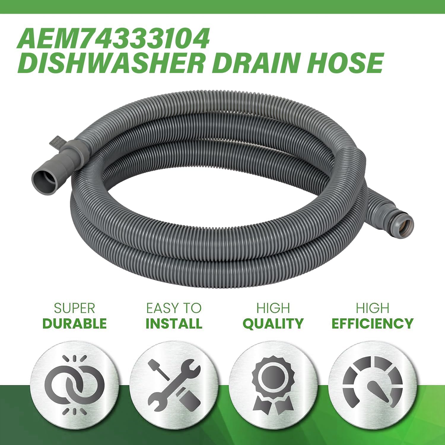 AEM74333104 Dishwasher Drain Hose Compatible with LG Replace AEM74333101 4975130 AP7034217 EAP16621806 PS16621806 ALG52793 PD00072292