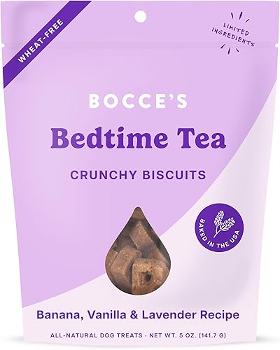 Bocce's Bakery Golosinas de té horneadas al horno para perros, golosinas diarias sin trigo, hechas con ingredientes reales, horneadas en los Estados