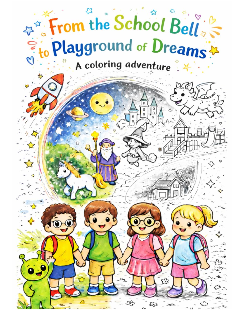 From the School Bell to the Playground of Dreams: A coloring adventure